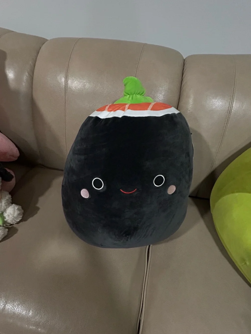 NWT Plush Black Sushi Roll Decorative Pillow Shozo - Cute Kawaii Accent
